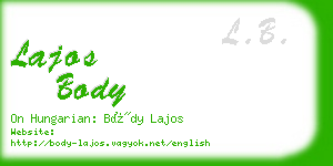 lajos body business card
